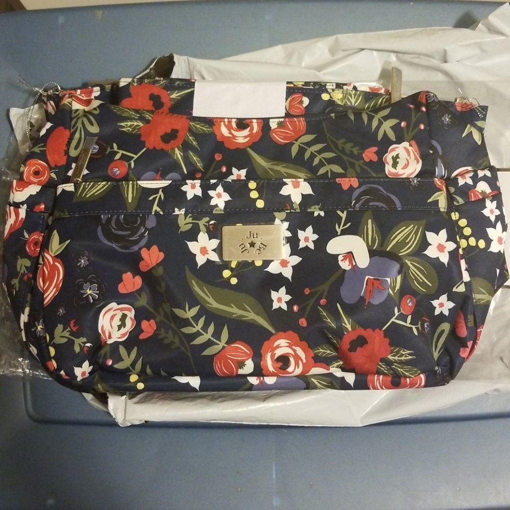 Ju-Ju-Ju Midnight Posy Hobobe Diaper Bag